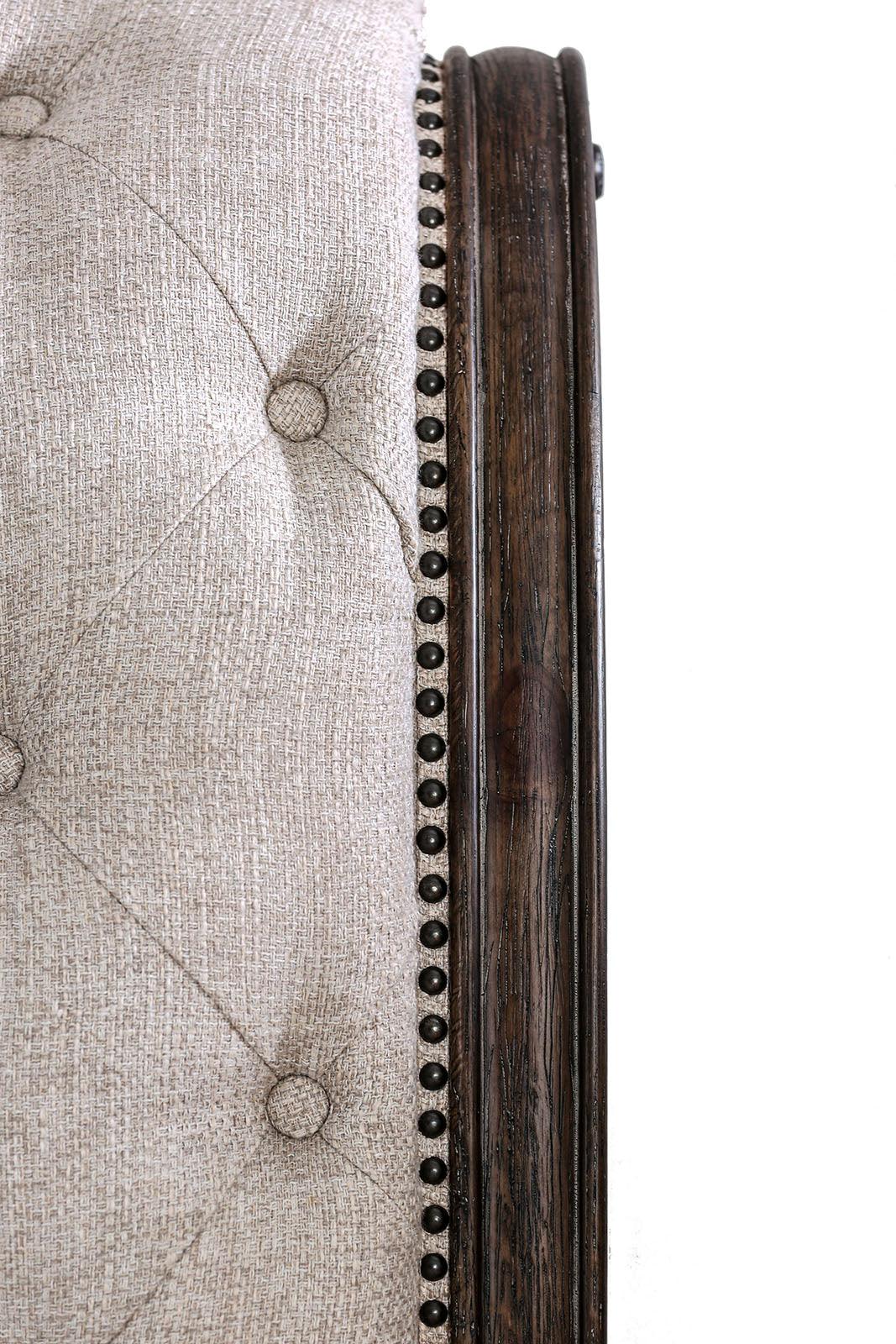 Lysandra Rustic Natural Tone/Beige Upholstered Queen Sleigh Bed by Furniture of America at Eve Furniture