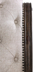 Lysandra Rustic Natural Tone/Beige Upholstered Queen Sleigh Bed by Furniture of America at Eve Furniture