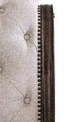 Lysandra Rustic Natural Tone/Beige Upholstered Queen Sleigh Bed by Furniture of America at Eve Furniture