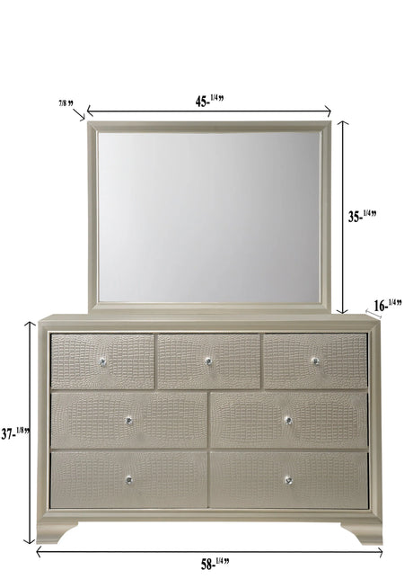 Lyssa Champagne Bedroom Mirror (Mirror Only) by Crown Mark at Eve Furniture