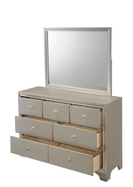 Lyssa Champagne Bedroom Mirror Only by Crown Mark at Eve Furniture