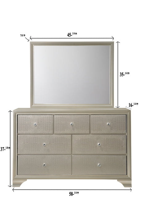Lyssa Champagne Bedroom Mirror Only by Crown Mark at Eve Furniture