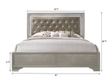 Lyssa Champagne King LED Upholstered Panel Bed by Crown Mark at Eve Furniture