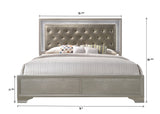 Lyssa Champagne King LED Upholstered Panel Bed by Crown Mark at Eve Furniture