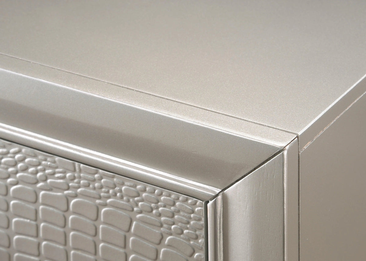 Lyssa Champagne LED Upholstered Panel Bedroom Set by Crown Mark at Eve Furniture
