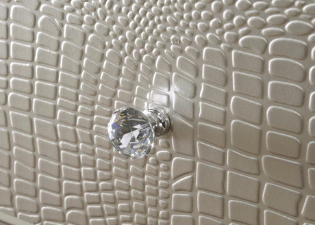 Lyssa Champagne LED Upholstered Panel Bedroom Set by Crown Mark at Eve Furniture