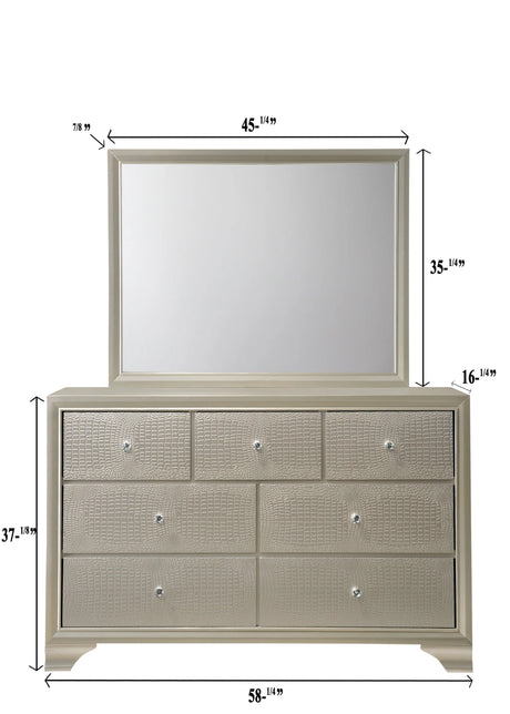 Lyssa Champagne LED Upholstered Panel Youth Bedroom Set by Crown Mark at Eve Furniture