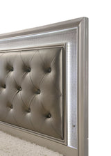 Lyssa Champagne LED Upholstered Panel Youth Bedroom Set by Crown Mark at Eve Furniture