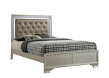 Lyssa Champagne Queen LED Upholstered Panel Bed by Crown Mark at Eve Furniture