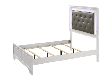 Lyssa Frost Full LED Upholstered Panel Bed by Crown Mark at Eve Furniture