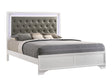 Lyssa Frost King LED Upholstered Panel Bed by Crown Mark at Eve Furniture