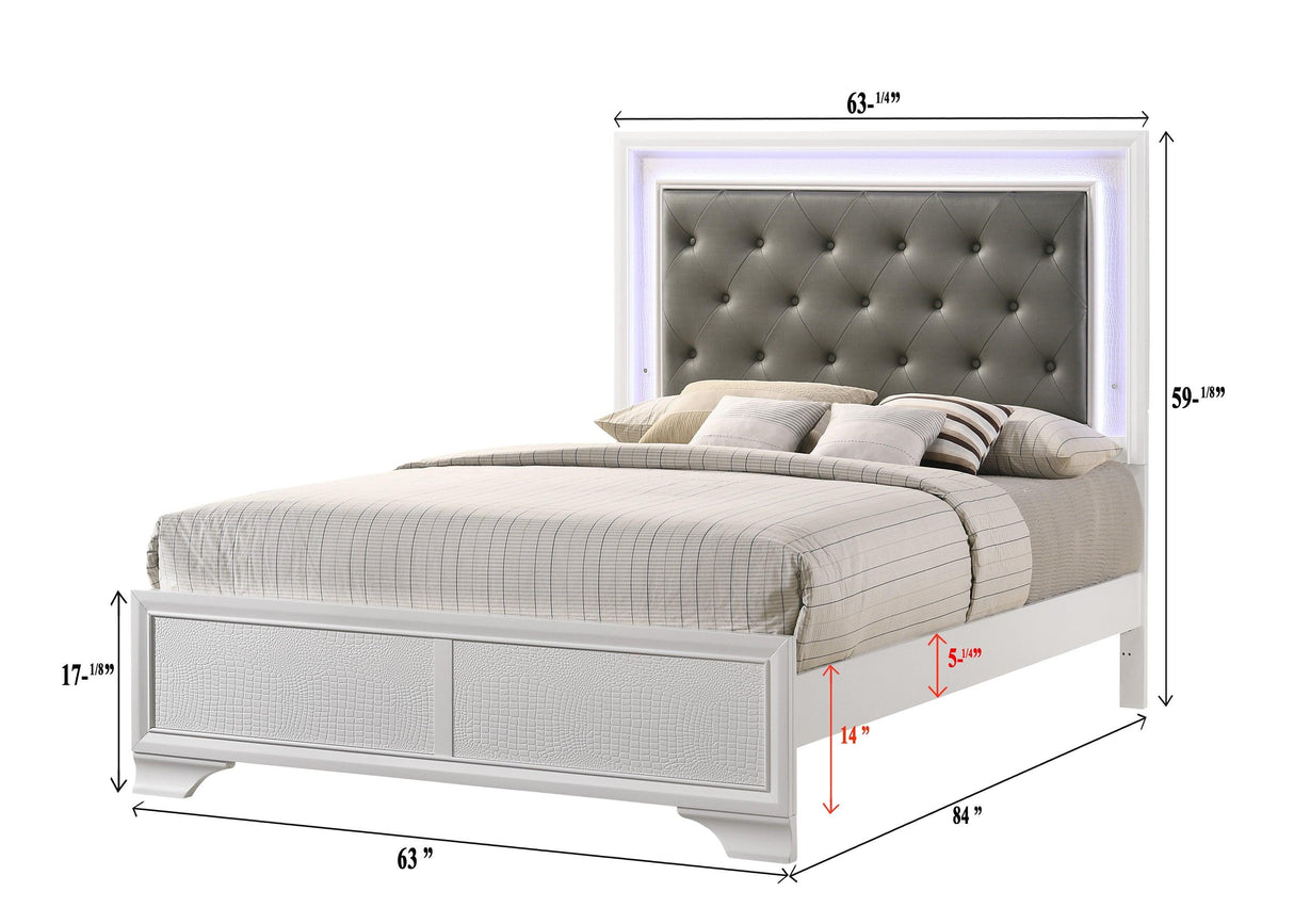 Lyssa Frost LED Upholstered Panel Bedroom Set by Crown Mark at Eve Furniture