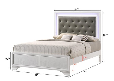 Lyssa Frost LED Upholstered Panel Bedroom Set by Crown Mark at Eve Furniture
