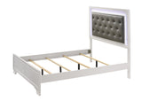 Lyssa Frost Queen LED Upholstered Panel Bed by Crown Mark at Eve Furniture