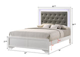 Lyssa Frost Queen LED Upholstered Panel Bed by Crown Mark at Eve Furniture
