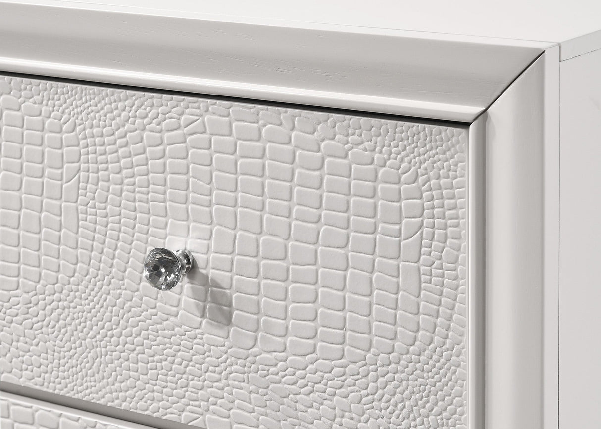 Lyssa Oat and Frost LED Upholstered Panel Bedroom Set by Crown Mark at Eve Furniture