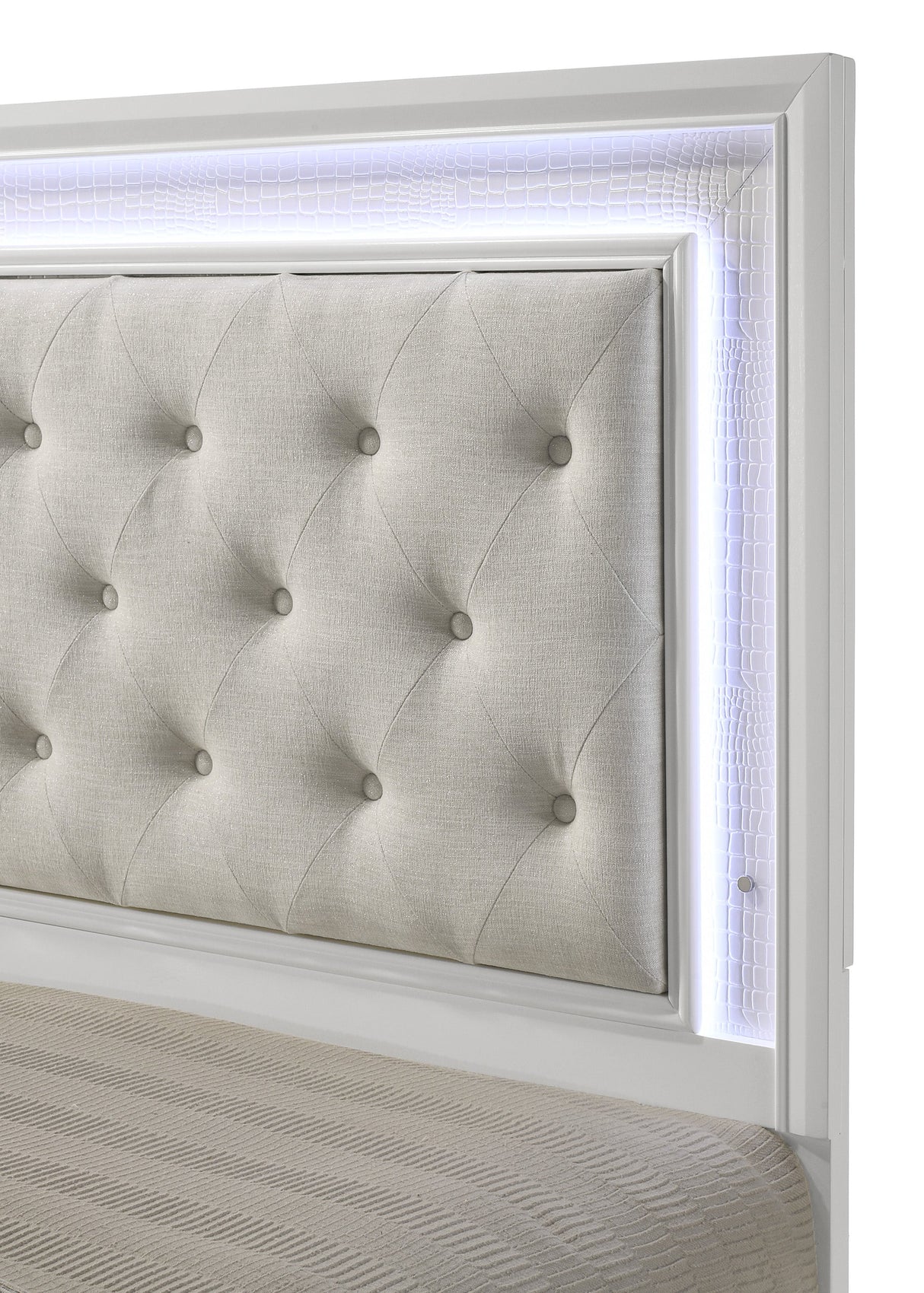 Lyssa Oat and Frost LED Upholstered Panel Youth Bedroom Set by Crown Mark at Eve Furniture