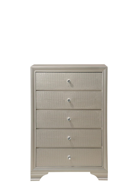 Lyssa Champagne LED Upholstered Panel Youth Bedroom Set by Crown Mark at Eve Furniture