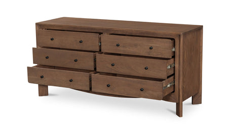 Mabel 6 Drawer Dresser Dark Brown by Moe's Home at Eve Furniture