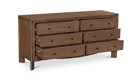 Mabel 6 Drawer Dresser Dark Brown by Moe's Home at Eve Furniture