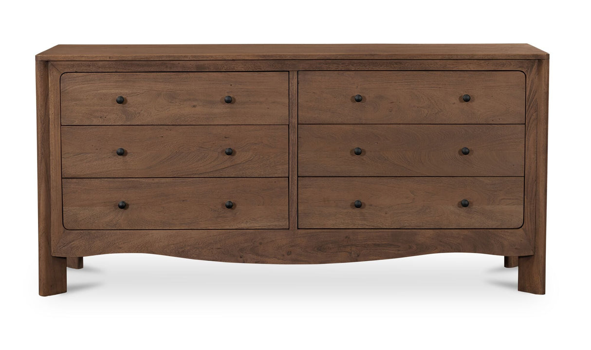 Mabel 6 Drawer Dresser Dark Brown by Moe's Home at Eve Furniture