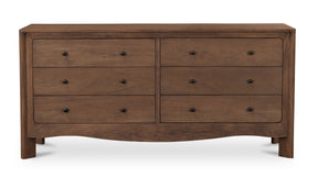 Mabel 6 Drawer Dresser Dark Brown by Moe's Home at Eve Furniture