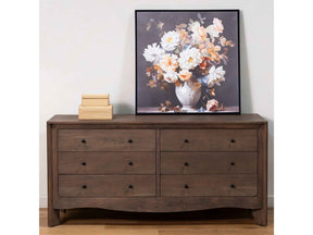 Mabel Dark Brown 6 Drawer Dresser
