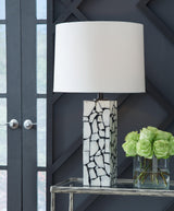 Macaria White/Black Table Lamp by Ashley at Eve Furniture