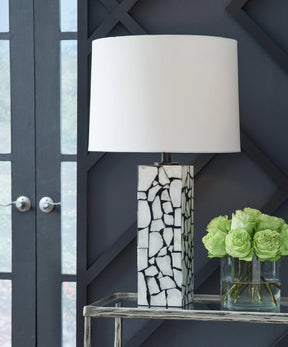 Macaria White/Black Table Lamp by Ashley at Eve Furniture