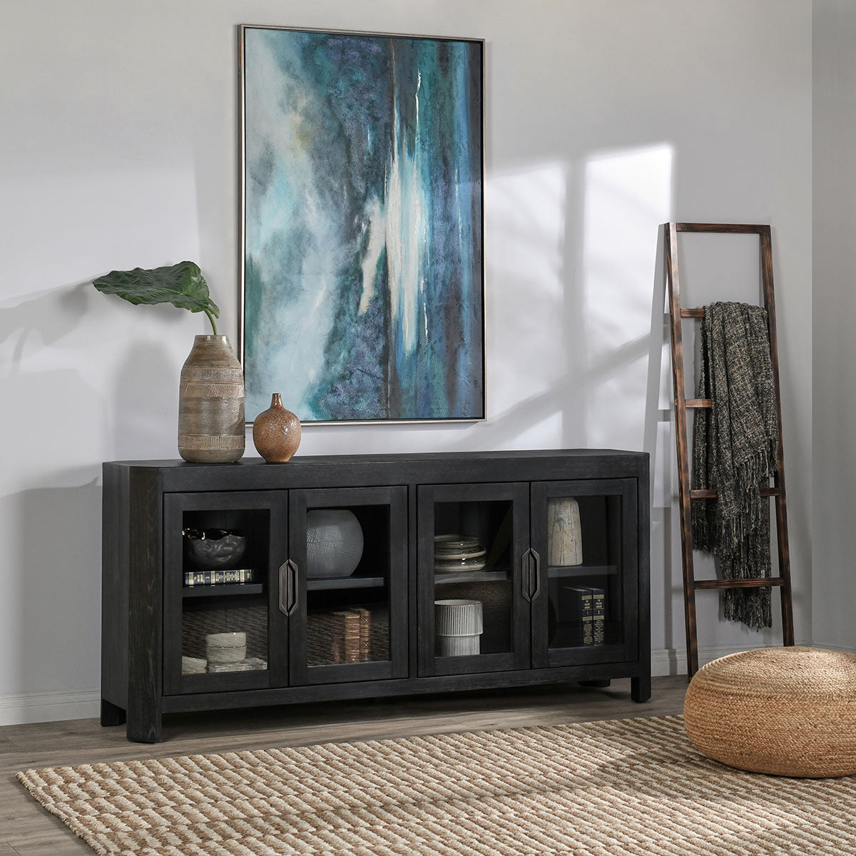 Macarthur Antique Black Cabinet by Classic Home at Eve Furniture