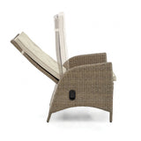 Mackay Beige/Natural Teak Reclining Chair by Furniture of America at Eve Furniture