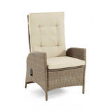Mackay Beige/Natural Teak Reclining Chair by Furniture of America at Eve Furniture