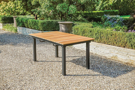 Mackay Gun Metal/Natural Patio Dining Table by Furniture of America at Eve Furniture