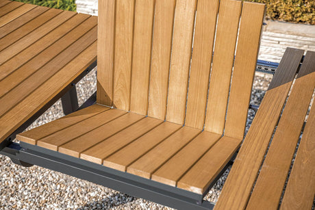 Mackay Gun Metal/Natural Patio Dining Table by Furniture of America at Eve Furniture