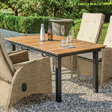 Mackay Gun Metal/Natural Patio Dining Table by Furniture of America at Eve Furniture