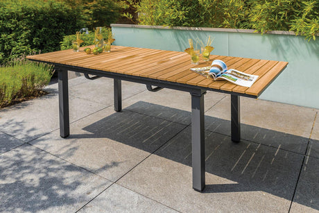 Mackay Gun Metal/Natural Patio Dining Table by Furniture of America at Eve Furniture
