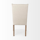 Mackenzie I Cream Plush Linen Covering Ash Solid Wood Base Dining Chair by Mercana at Eve Furniture