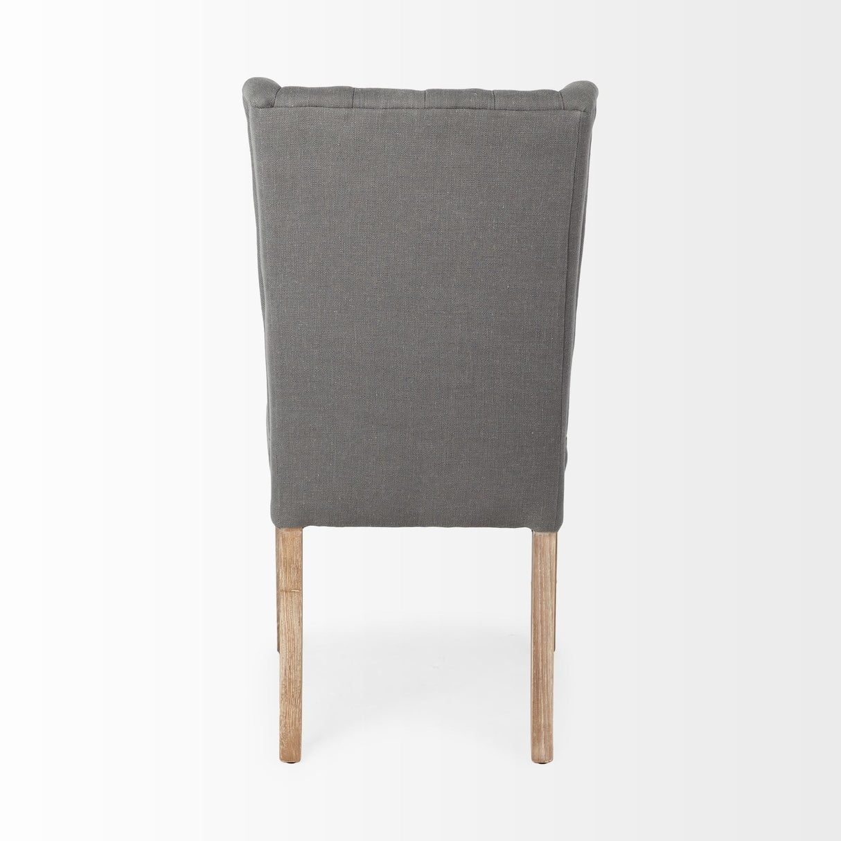 Mackenzie II Gray Plush Linen Covering Ash Solid Wood Base Dining Chair by Mercana at Eve Furniture