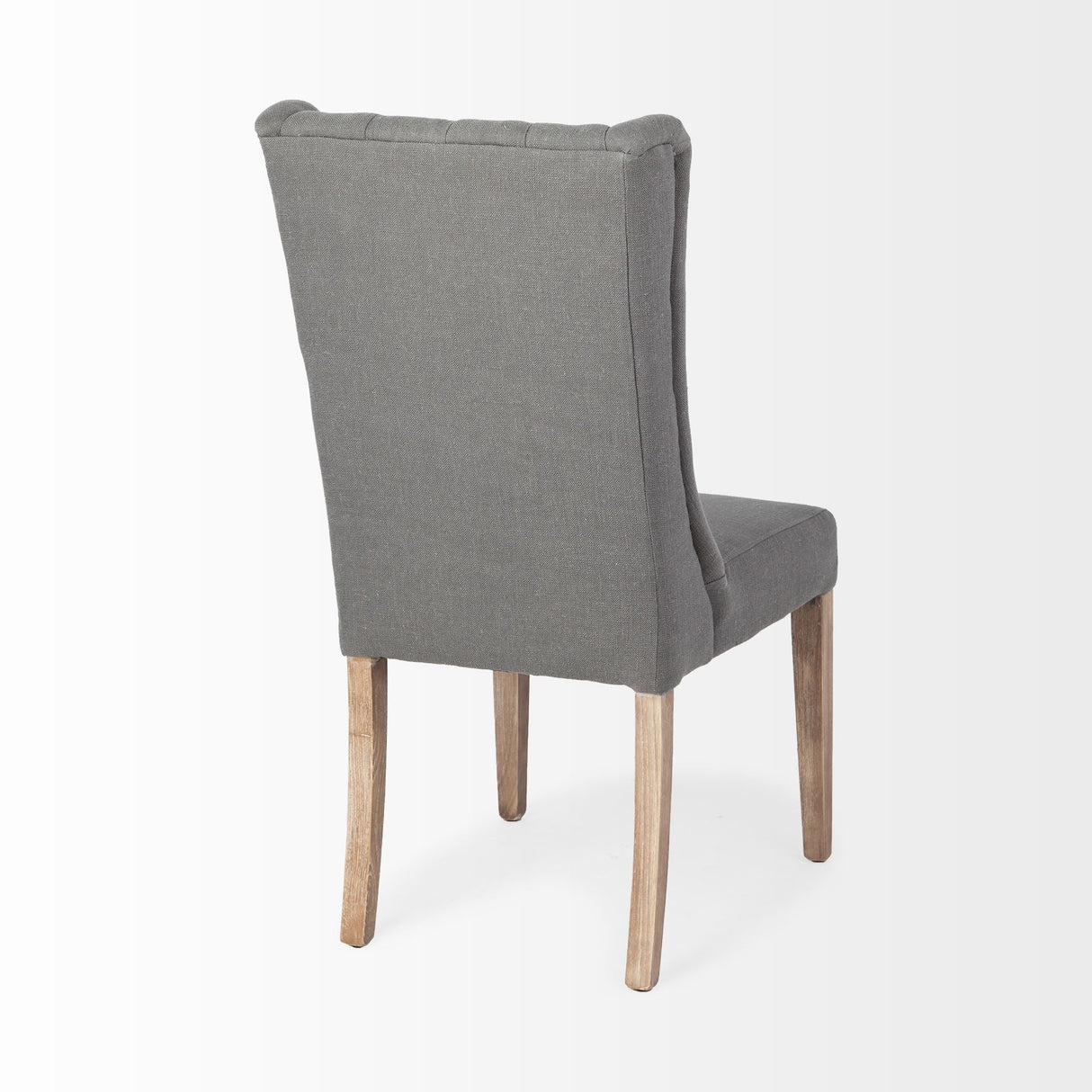 Mackenzie II Gray Plush Linen Covering Ash Solid Wood Base Dining Chair by Mercana at Eve Furniture
