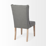Mackenzie II Gray Plush Linen Covering Ash Solid Wood Base Dining Chair by Mercana at Eve Furniture
