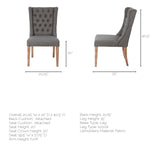 Mackenzie II Gray Plush Linen Covering Ash Solid Wood Base Dining Chair by Mercana at Eve Furniture