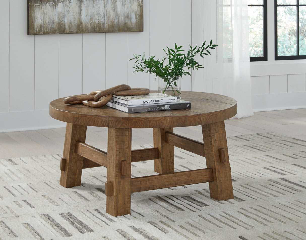 Mackifeld Warm Brown Coffee Table by Ashley at Eve Furniture