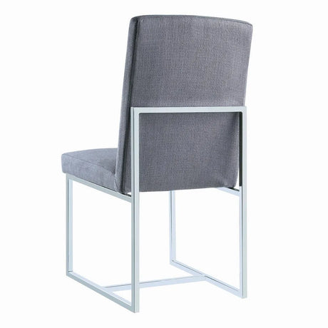 Mackinnon Gray/Chrome Upholstered Side Chairs, Set of 2 by Coaster at Eve Furniture