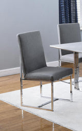 Mackinnon Gray/Chrome Upholstered Side Chairs, Set of 2 by Coaster at Eve Furniture