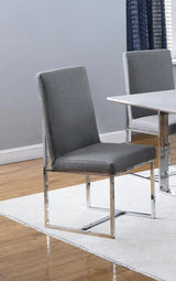 Mackinnon Gray/Chrome Upholstered Side Chairs, Set of 2 by Coaster at Eve Furniture