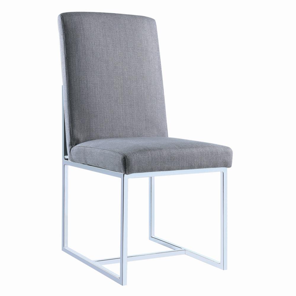 Mackinnon Gray/Chrome Upholstered Side Chairs, Set of 2