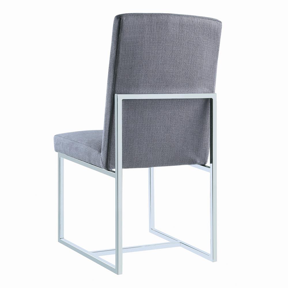 Mackinnon Gray/Chrome Upholstered Side Chairs, Set of 2