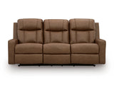 Mackmenville Caramel Reclining Sofa by Eve Furniture at Eve Furniture