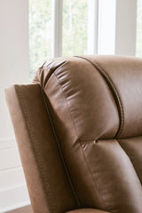 Mackmenville Caramel Reclining Sofa by Eve Furniture at Eve Furniture