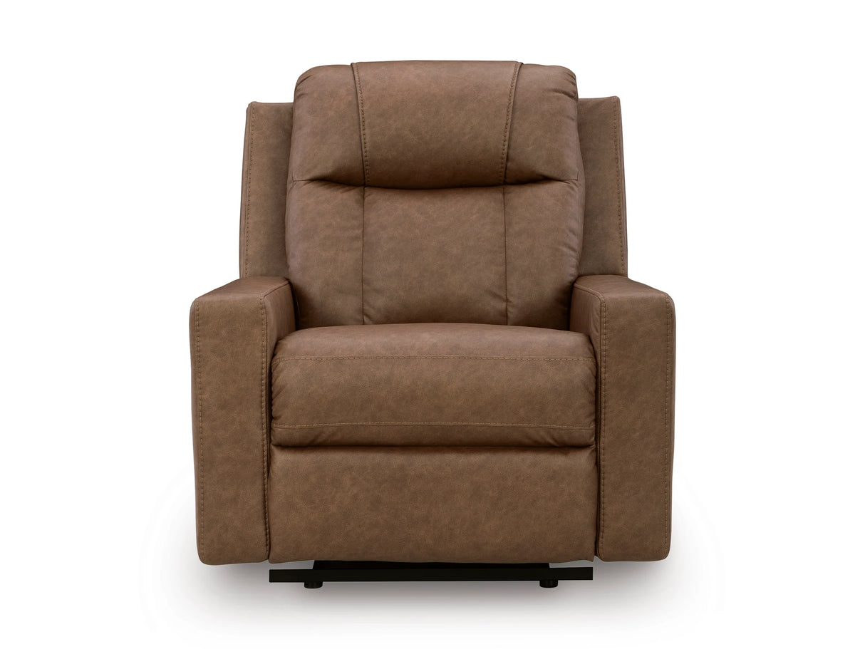 Mackmenville Caramel Zero Wall Recliner by Ashley at Eve Furniture
